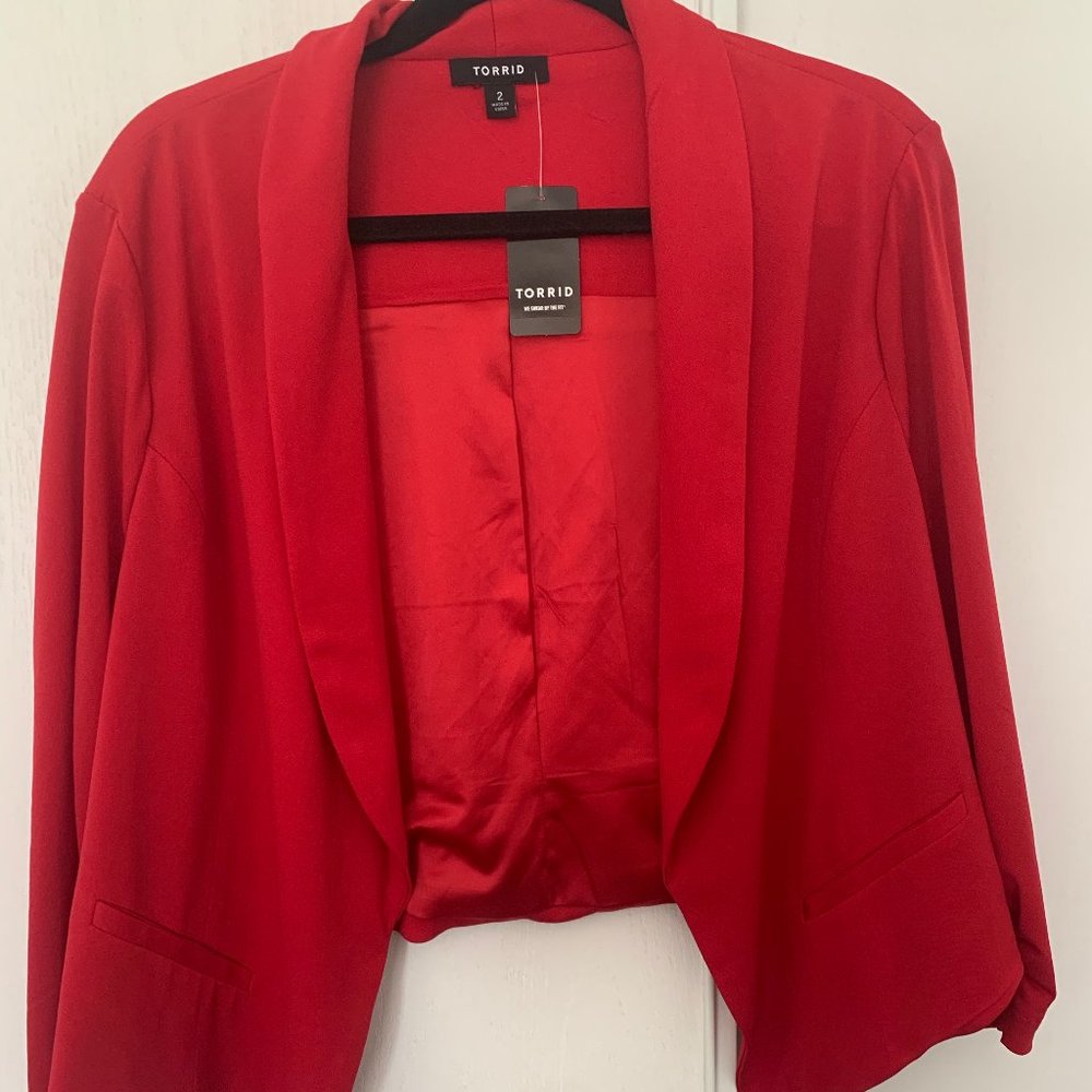 New Cropped Red Torrid Blazer